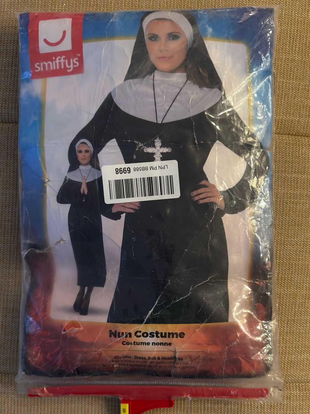 Smiffys Women's Black and White Nun Costume